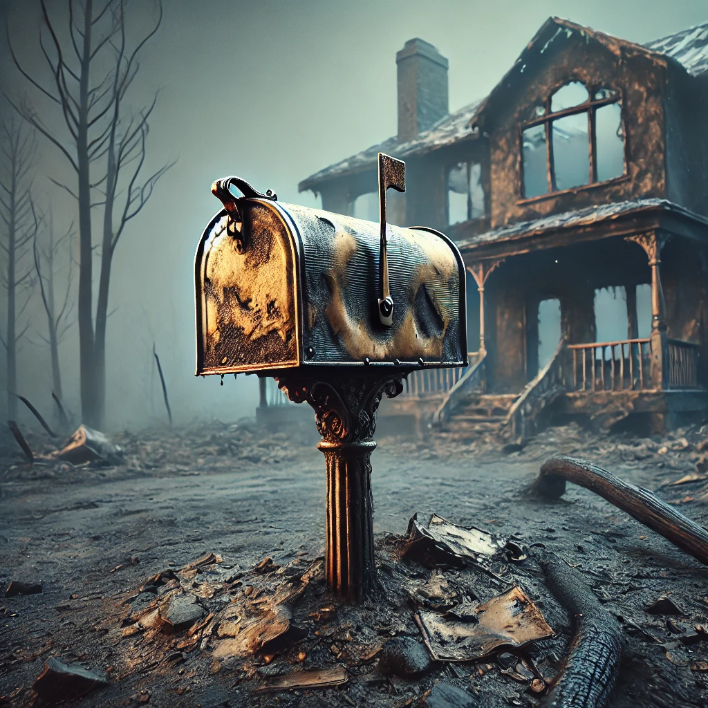 burnt mailbox
